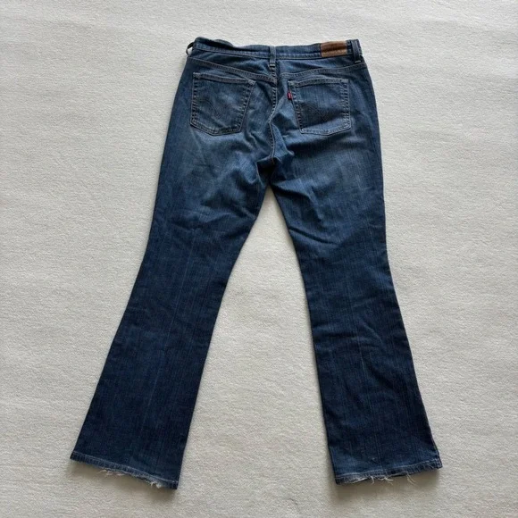 Levis 515 Bootcut Jeans Womens 8 Short Blue Dark Wash Denim Stretch 515-0218 - Picture 6 of 12